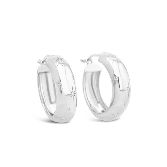 Dune Jewelry - Cosmos Hoop Earrings by Camille Kostek - Sterling Silver