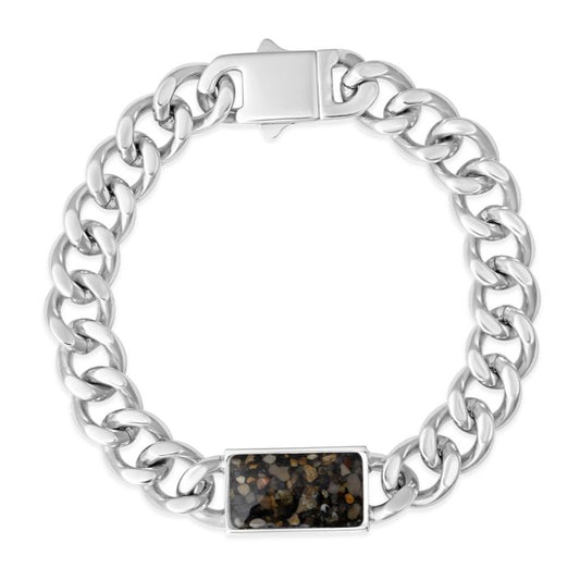 Men's Flat Curb Chain Bracelet 7" made with the Conch shell