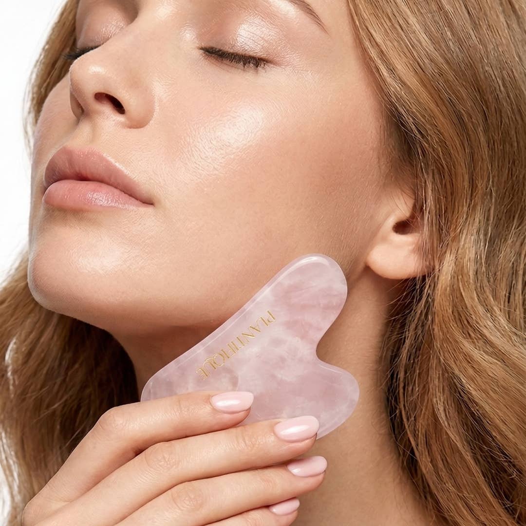 Plantifique - Rose Quartz Gua Sha Facial Massager