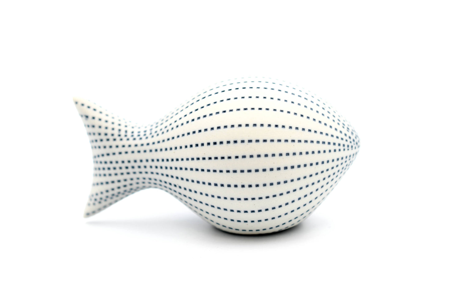 Art Floral Trading LLC - Mini Fish Silhouette - White with Blue Dotted Lines