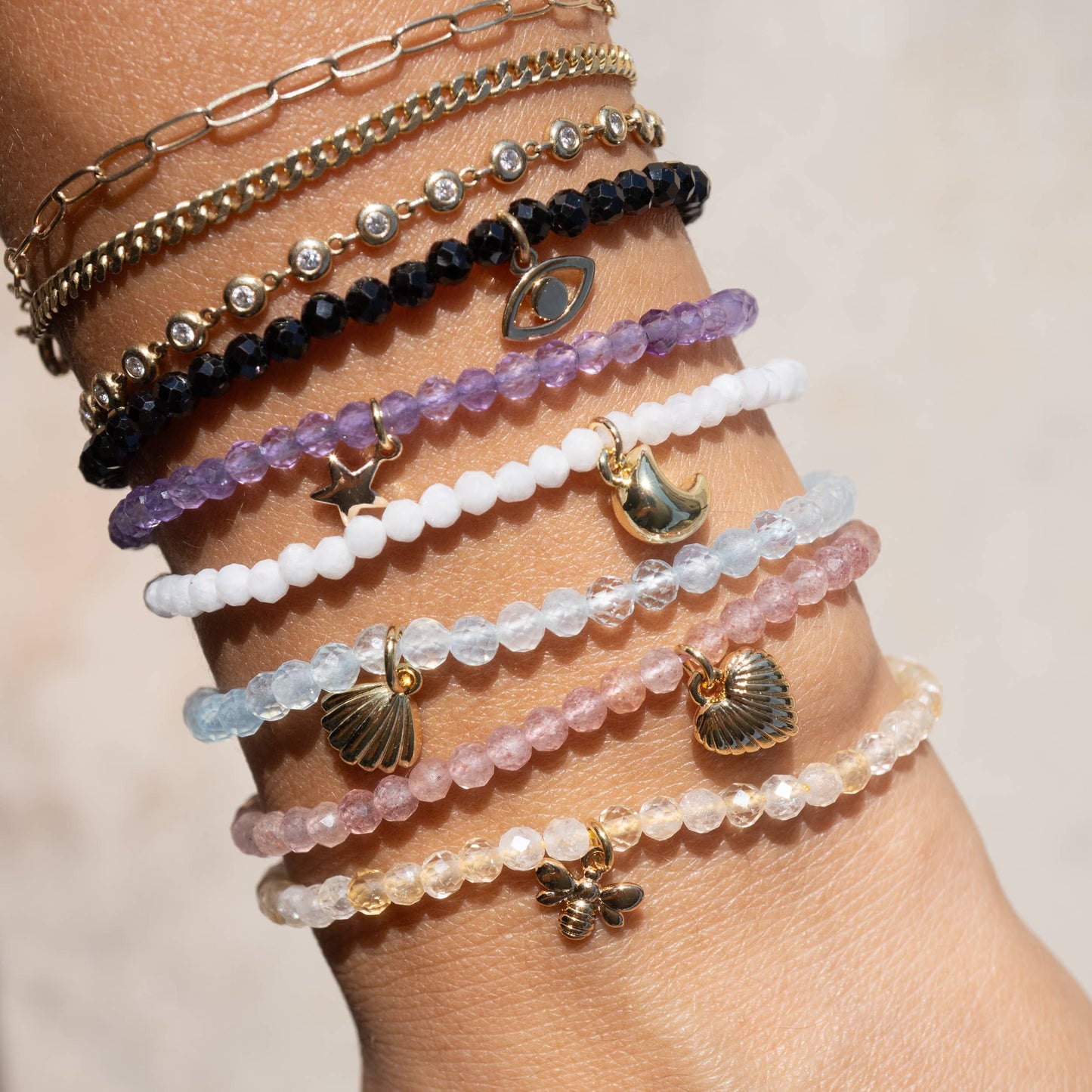 Kindred Row - Amethyst Star Affirmation Charm Bracelet