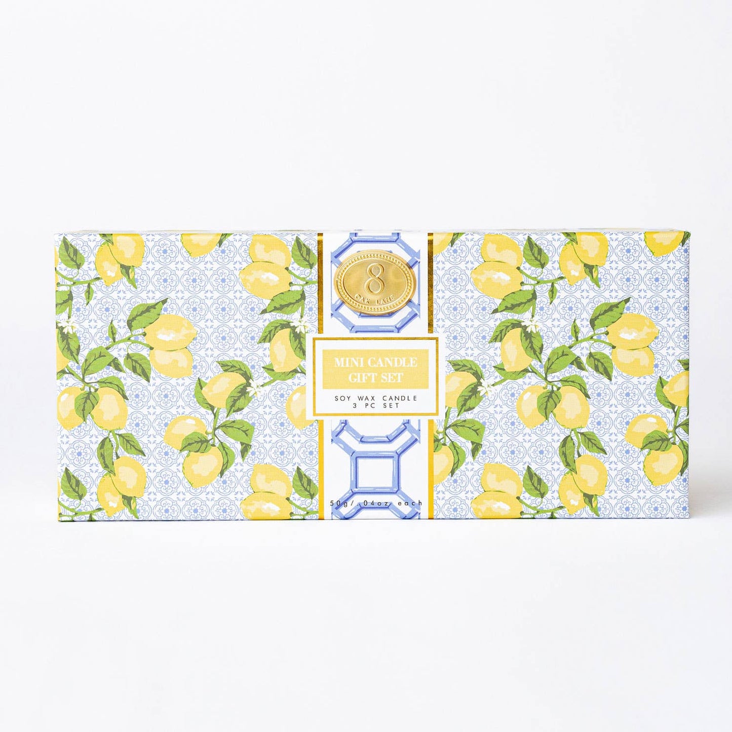 8 Oak Lane - Lemon Trellis 3 Piece Assorted Candle Boxed Set