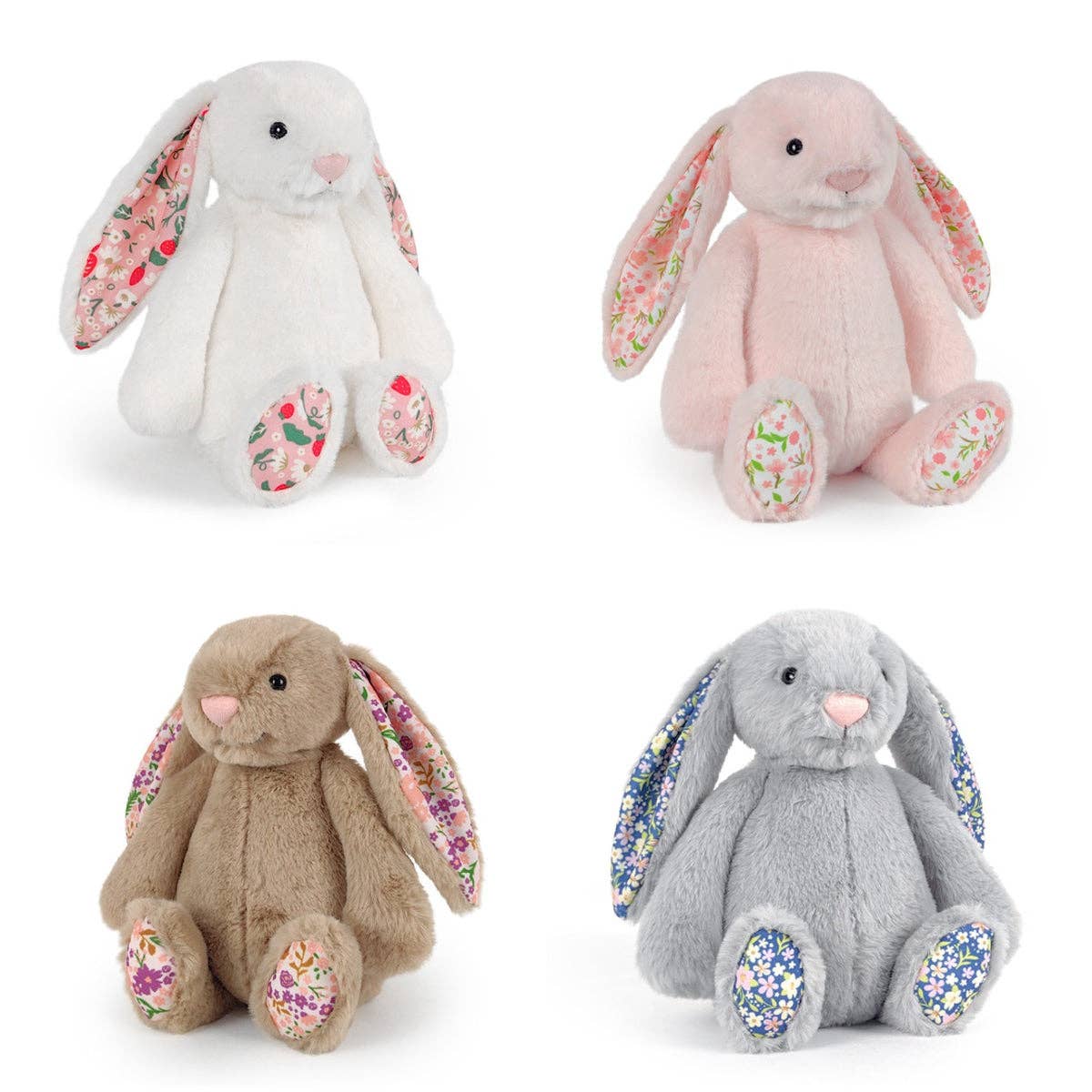 Auraquise - Spring Easter Floral Plush Bunny White