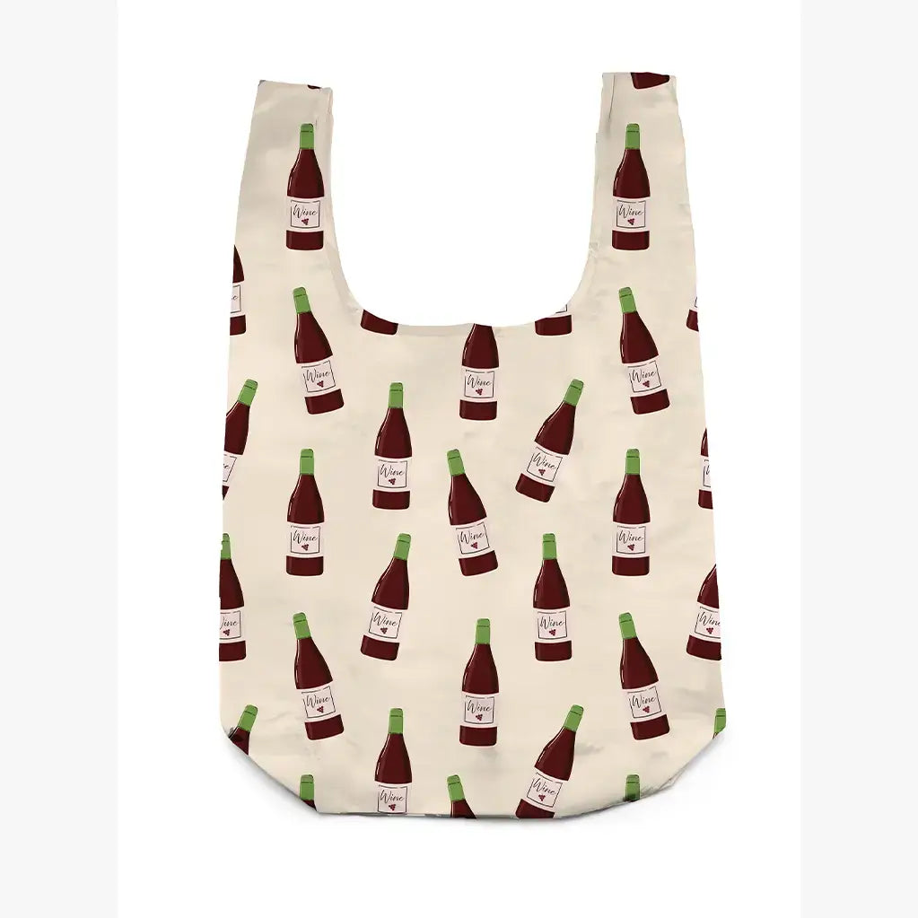 Living Royal - 2-in-1 Bag Charm & Reusable Shopper Bag - "Wine" Bottle