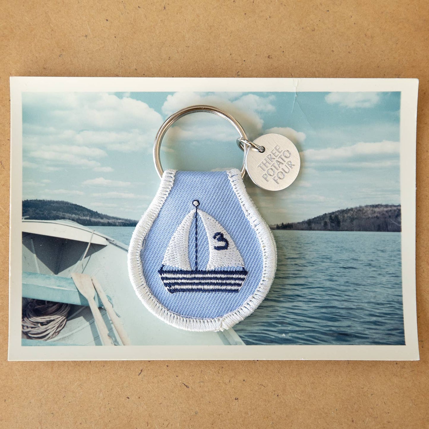 Three Potato Four - Patch Keychain - Sailboat