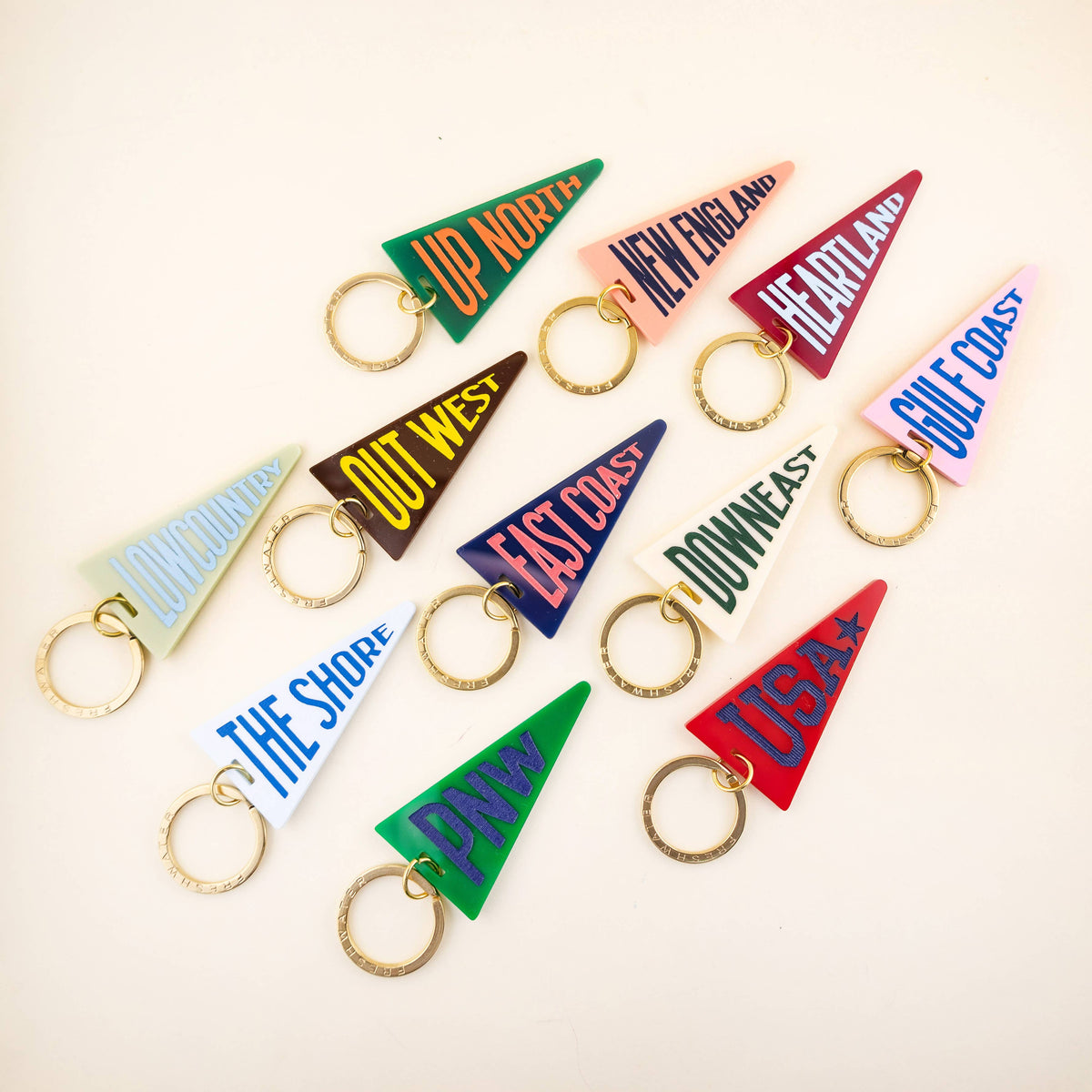 Freshwater Curated Goods™ - New England Pennant Flag Acrylic Keychain