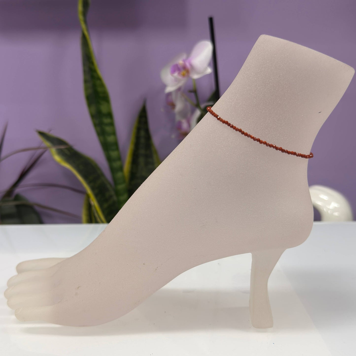 Natural Red Jasper Anklets