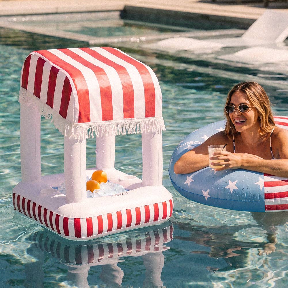 Floating Cabana Bar - Red, White, and Blue