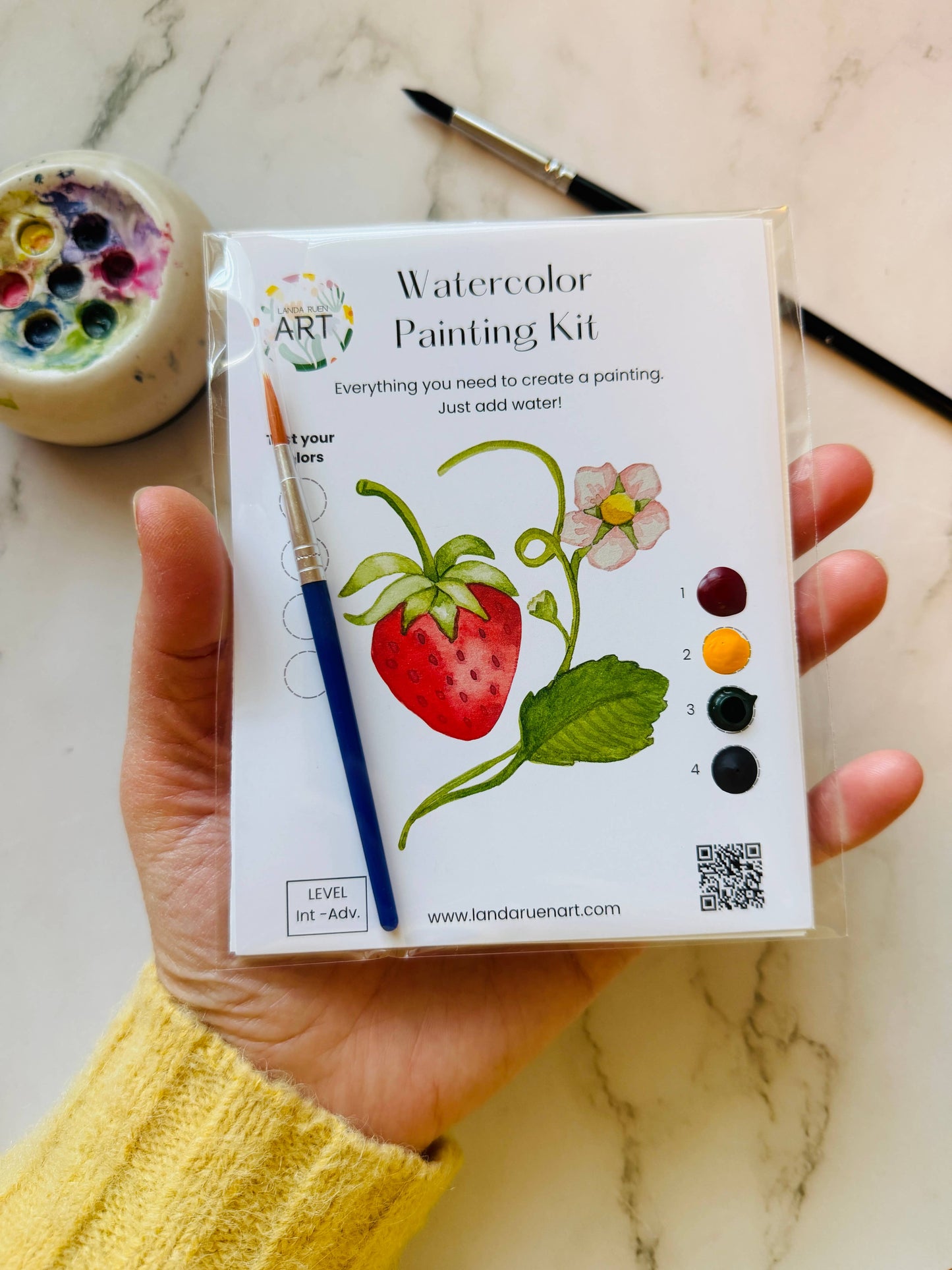 Landa Ruen Art - Strawberry Watercolor Kit