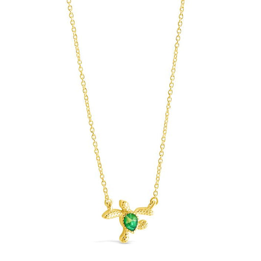 Delicate Dune Turtle Necklace - Glacier Mix 14k Gold Vermeil