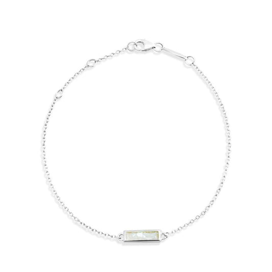 Delicate Dune Bar Bracelet with Mother of Pearl Shell