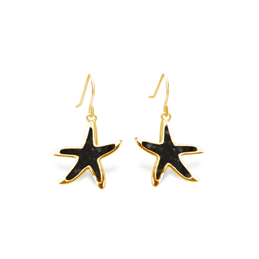 Explorer Delicate Starfish Drop Earrings - Gold, Pink Tourmaline