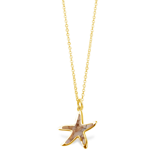 Explorer Delicate Starfish Necklace - Gold - Mother of Pearl