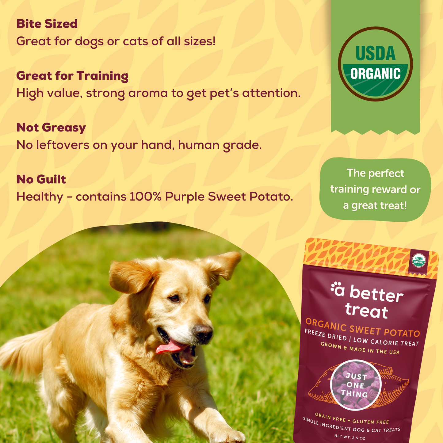 A Better Treat - Organic Freeze Dried Purple Sweet Potato Dog and Cat Treats
