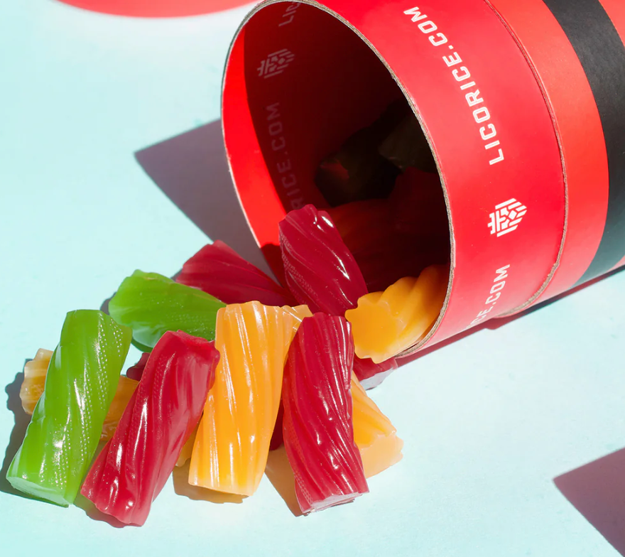 Licorice.com | Caramels.com | Taffy.com - Fruity Licorice Mix - Australian Twists (8oz Tube)