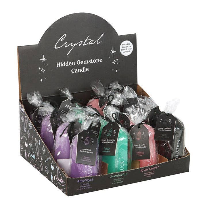 Small Hidden Crystal Candles in Display