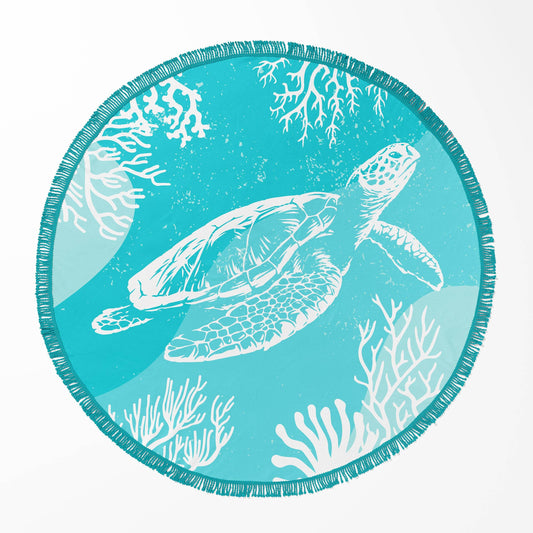 60" Round Beach Towels: Turtle Bay
