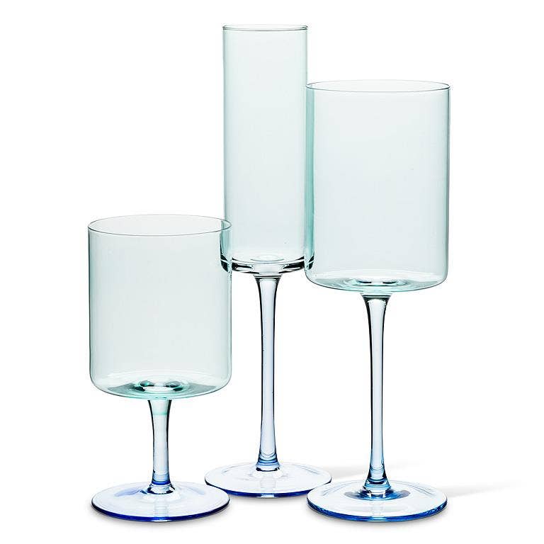 Abbott - Slender Blue Wine Glass