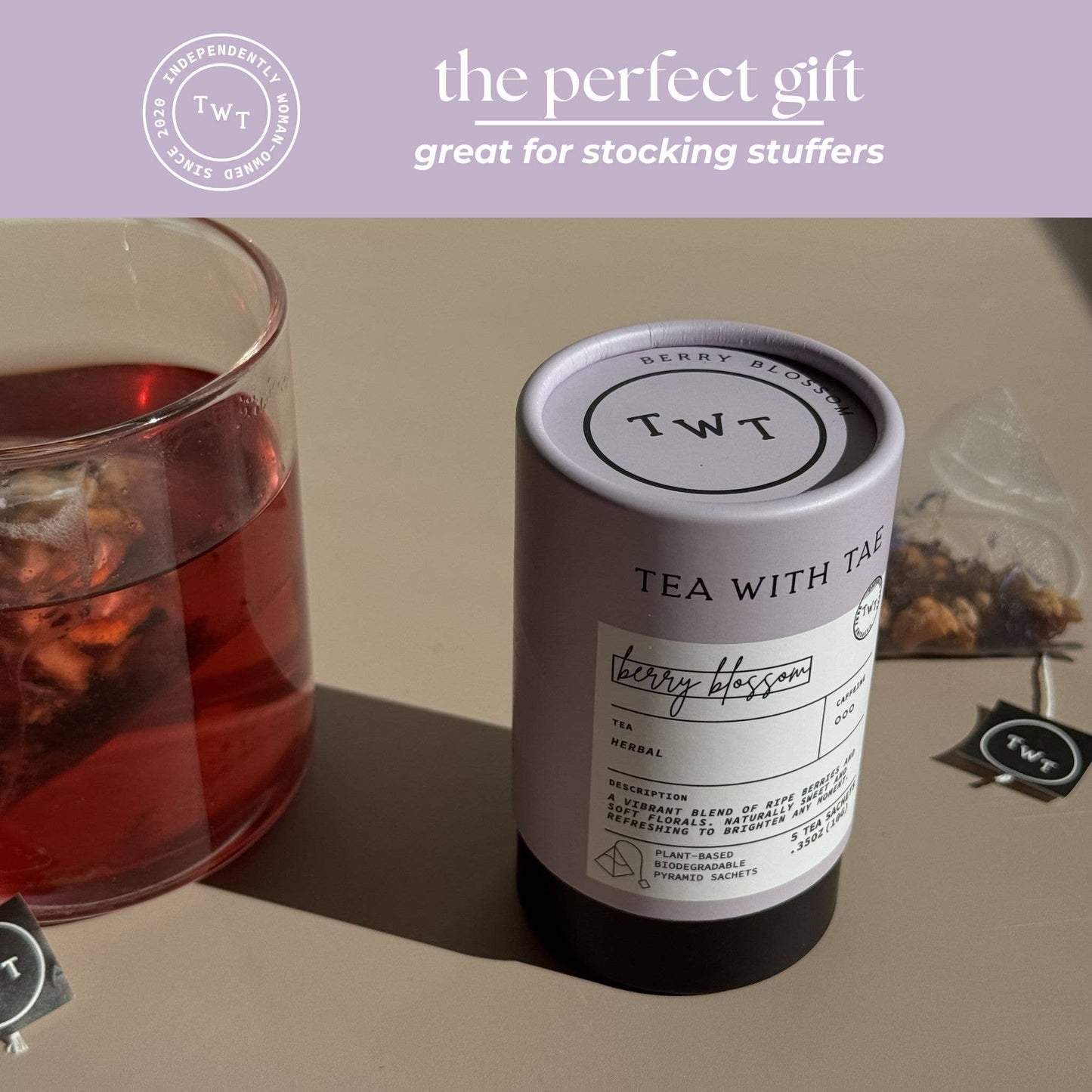 Tea with Tae - Berry Blossom Herbal Mini Tea Tube (5 tea bags)