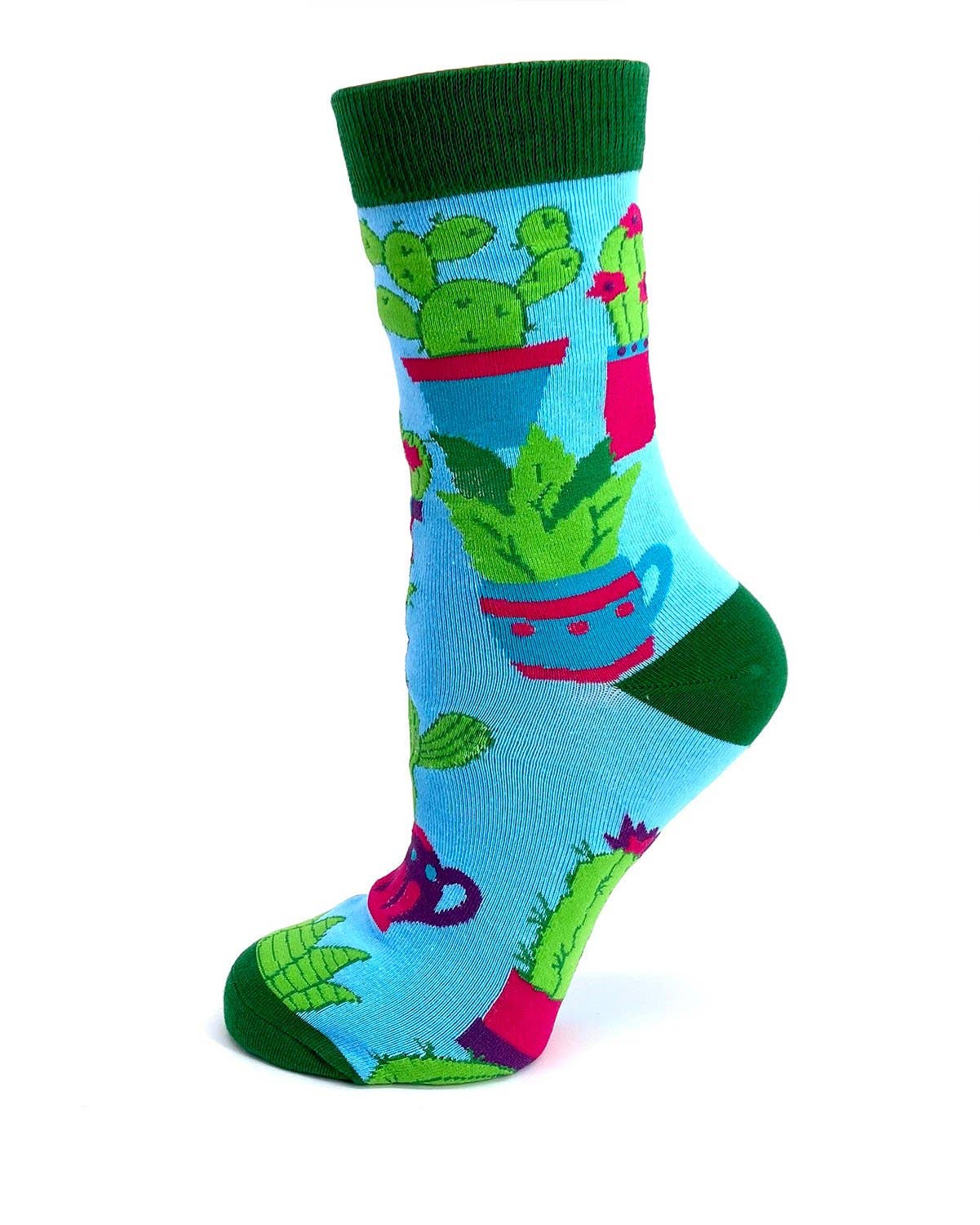 Fabdaz - Can't Touch This Women's Crew Socks Featuring Prickly Cactus