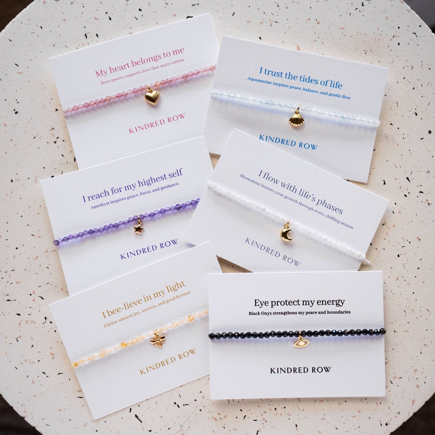 Kindred Row - Citrine Bee Affirmation Charm Bracelet