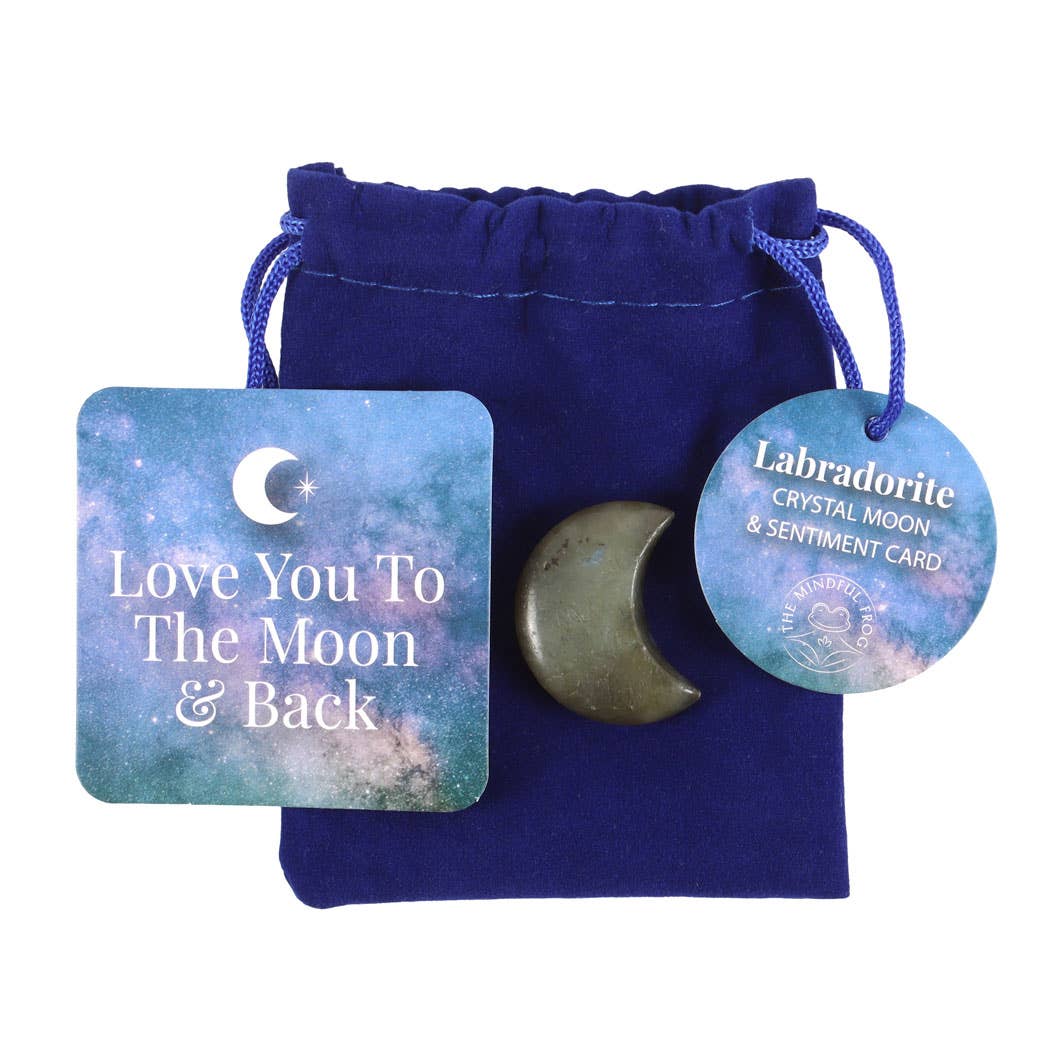 Something Different - Love You to the Moon Labradorite Crystal Moon in a Bag