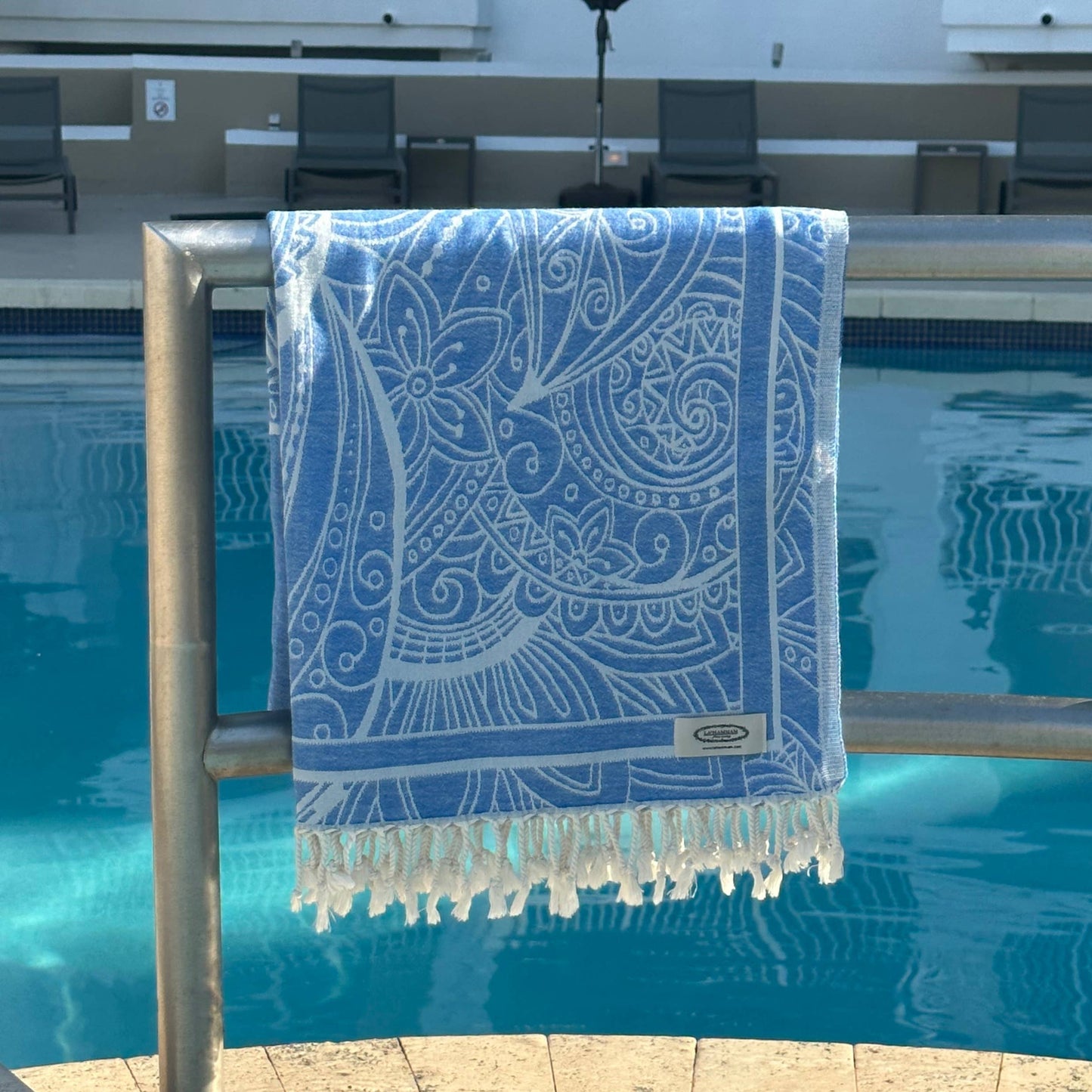 La Hammam - *Exclusive Magic Dolphin Peshtemal Pure Cotton Beach Towel: Blue