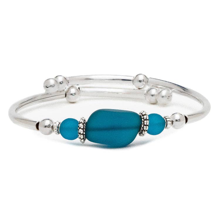 Peacock Sea Glass Bracelet