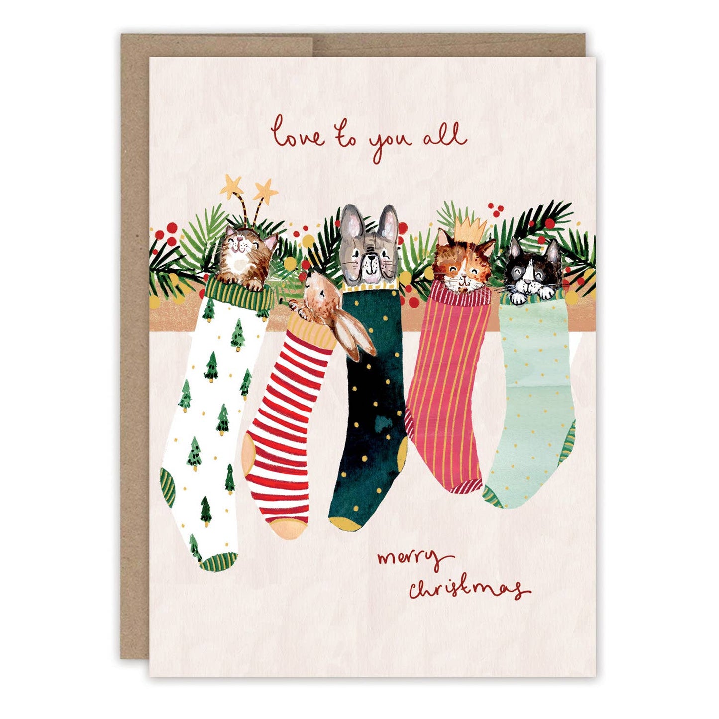 Biely & Shoaf - Animals In Stockings Christmas Holiday Card