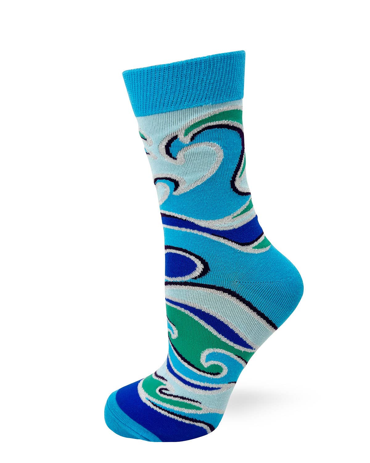 Fabdaz - Happiness Comes in Waves Women's Crew Socks