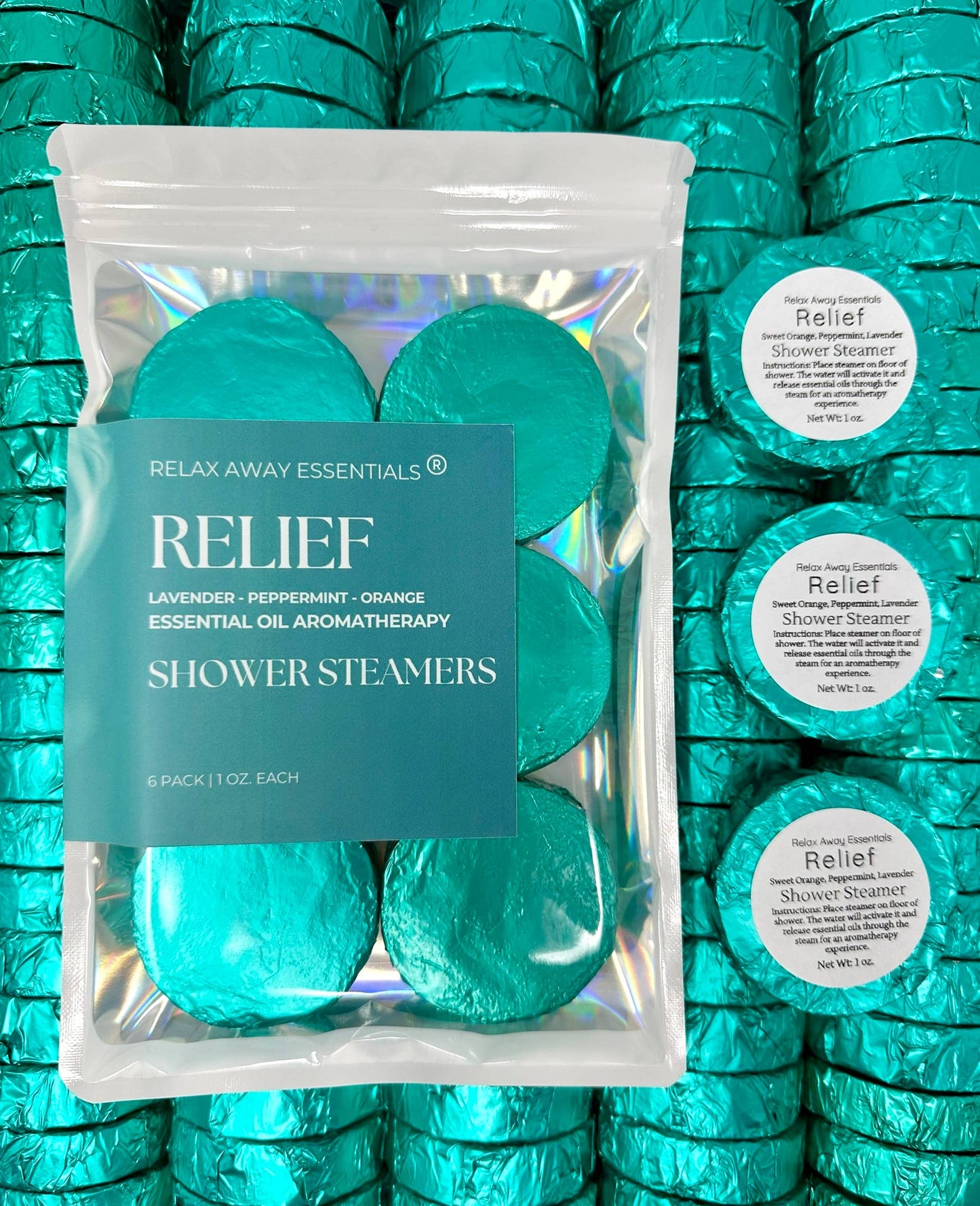 Relax Away Essentials - Relief Shower Steamers 6 Pack - Made in USA - Aromatherapy 