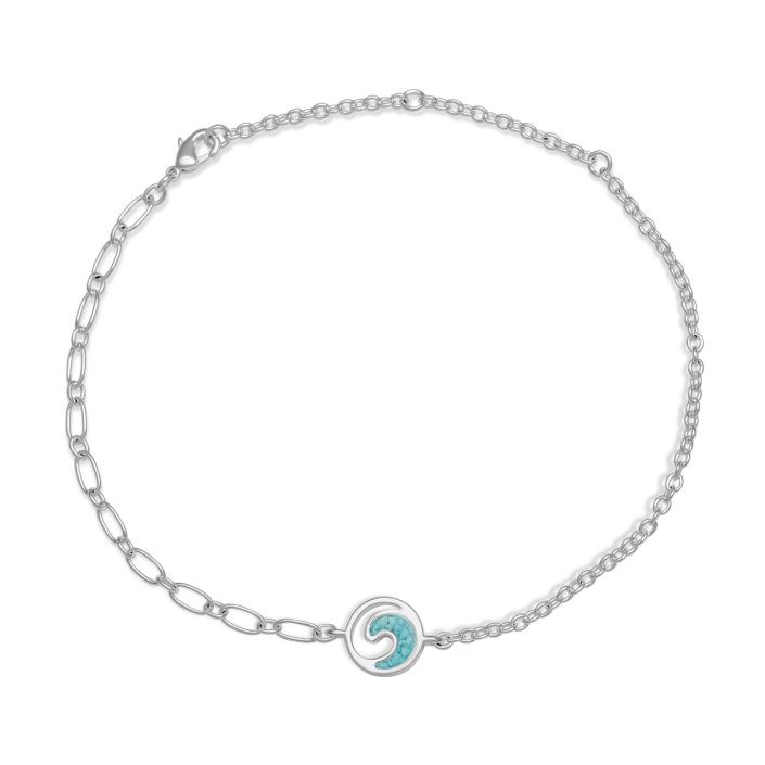 Explorer Wave Chain Bracelet - Silver - Turquoise