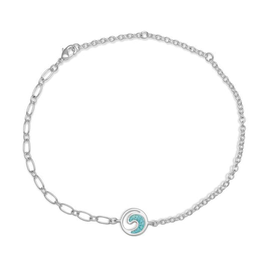 Explorer Wave Chain Bracelet - Silver - Turquoise