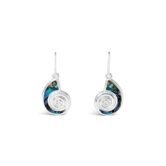 Explorer Nautilus Drop Earring - Silver - Turquoise