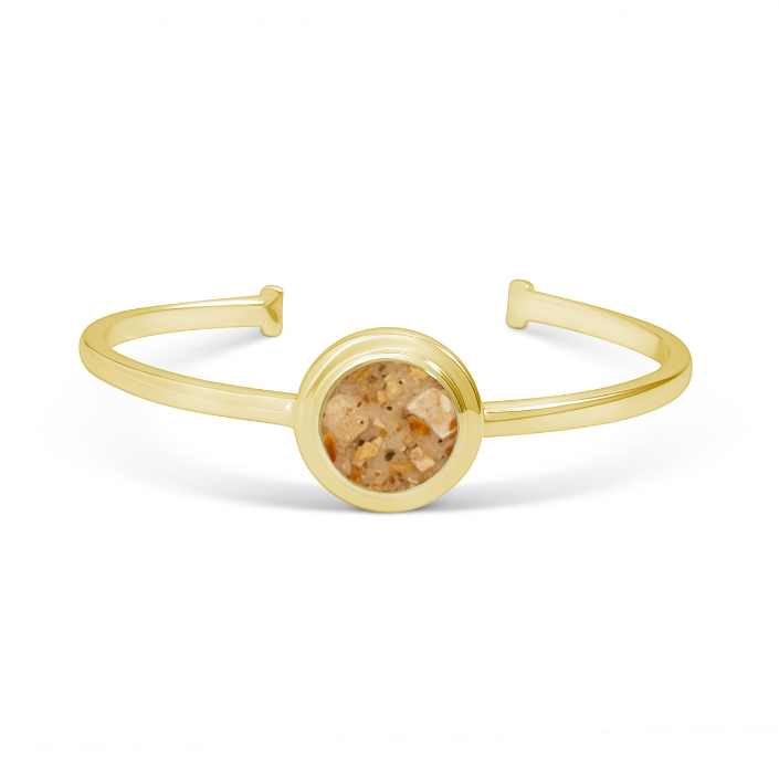 Explorer Round Cuff Bracelet - Gold - Abalone