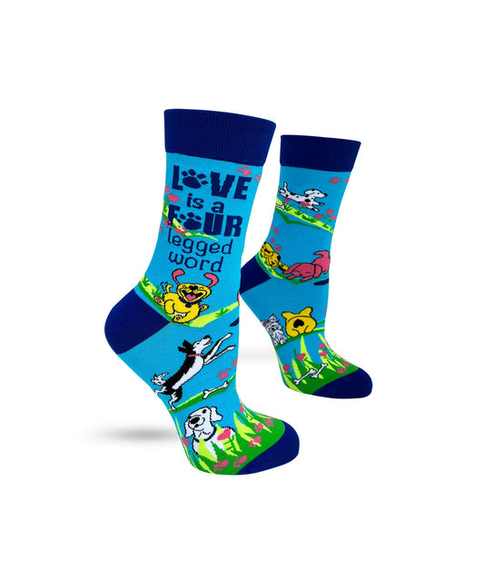 Fabdaz - Love is Four Legged Word Women's Crew Socks