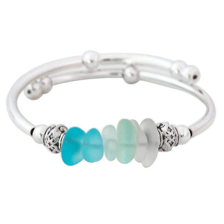 Blue Ombre Nugget Sea Glass Bracelet