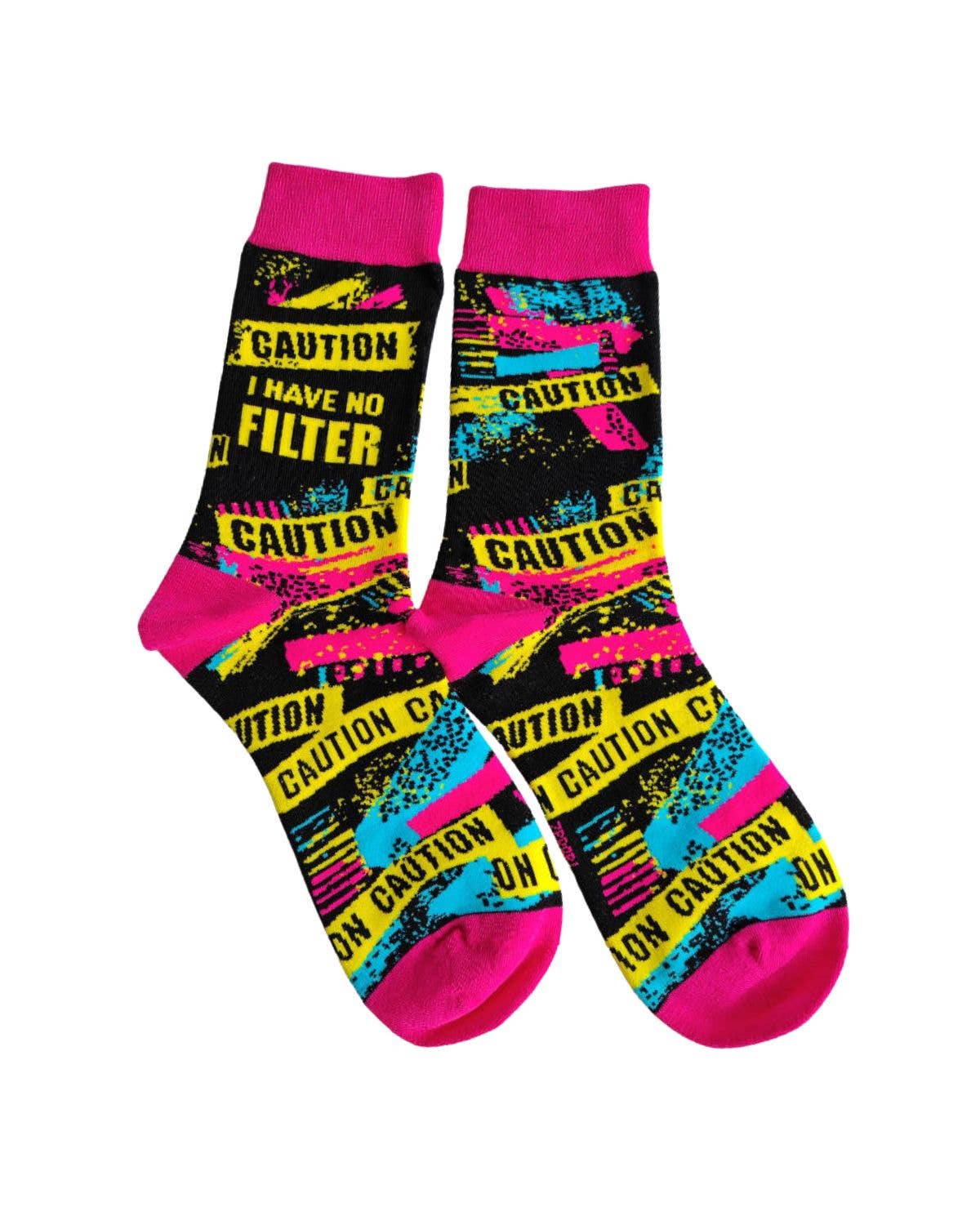 Fabdaz - Caution I Have No Filter Women's Crew Socks