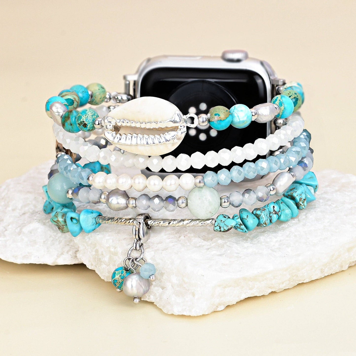 Turquoise Tide Stretch Apple Watch Strap
