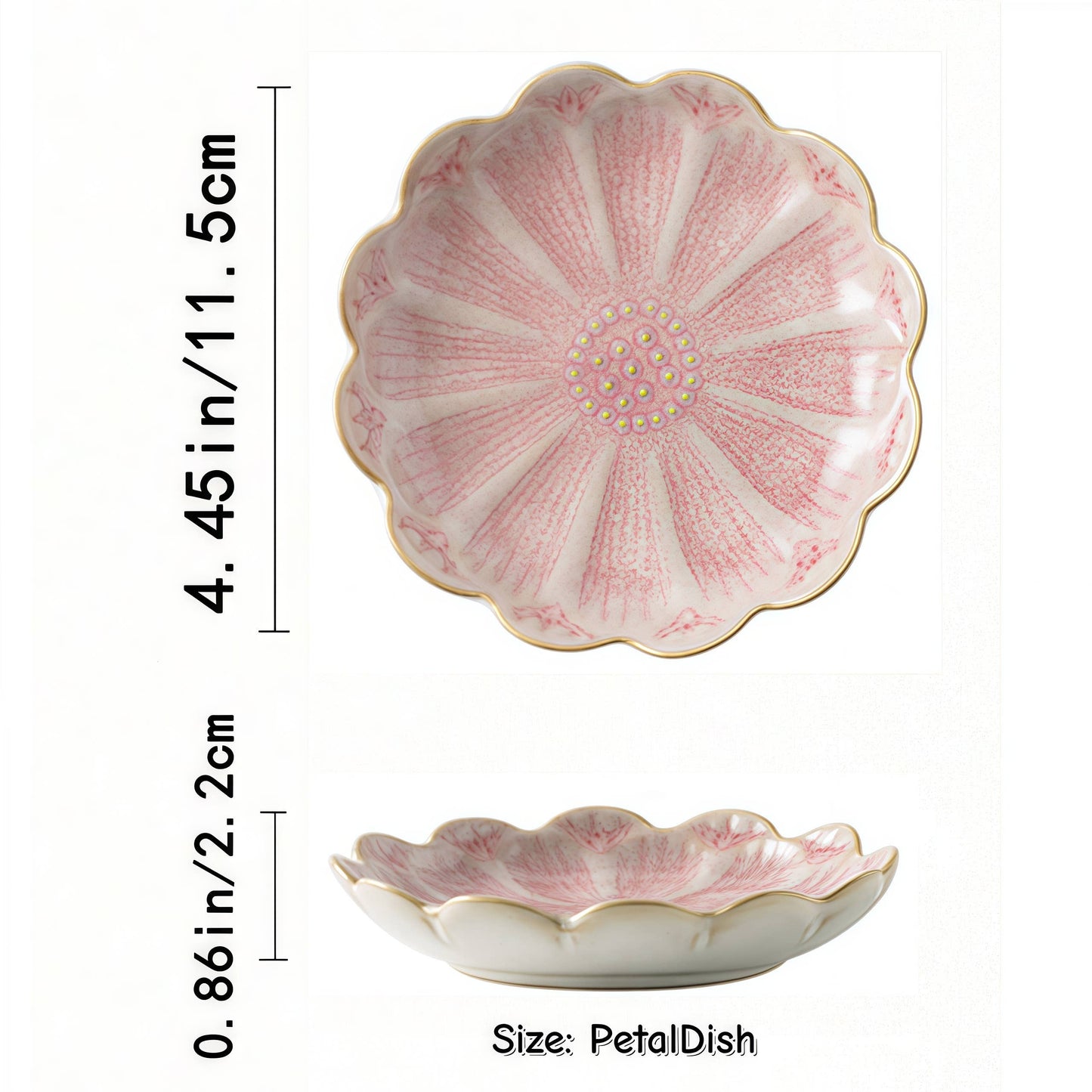 Set of 2 Ceramic Lotus Dipping Bowls