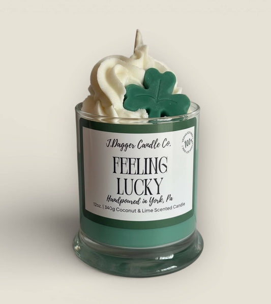 J Dagger Candle Co. - Lucky Shamrock St.Patrick's Day Soy Dessert Candle , 12oz.