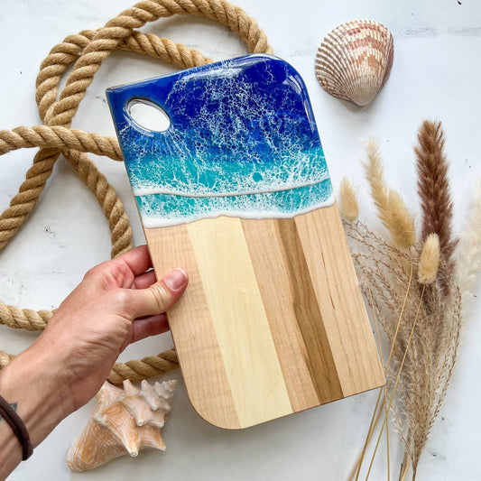 Citrus Waves Art - Maple Charcuterie Board