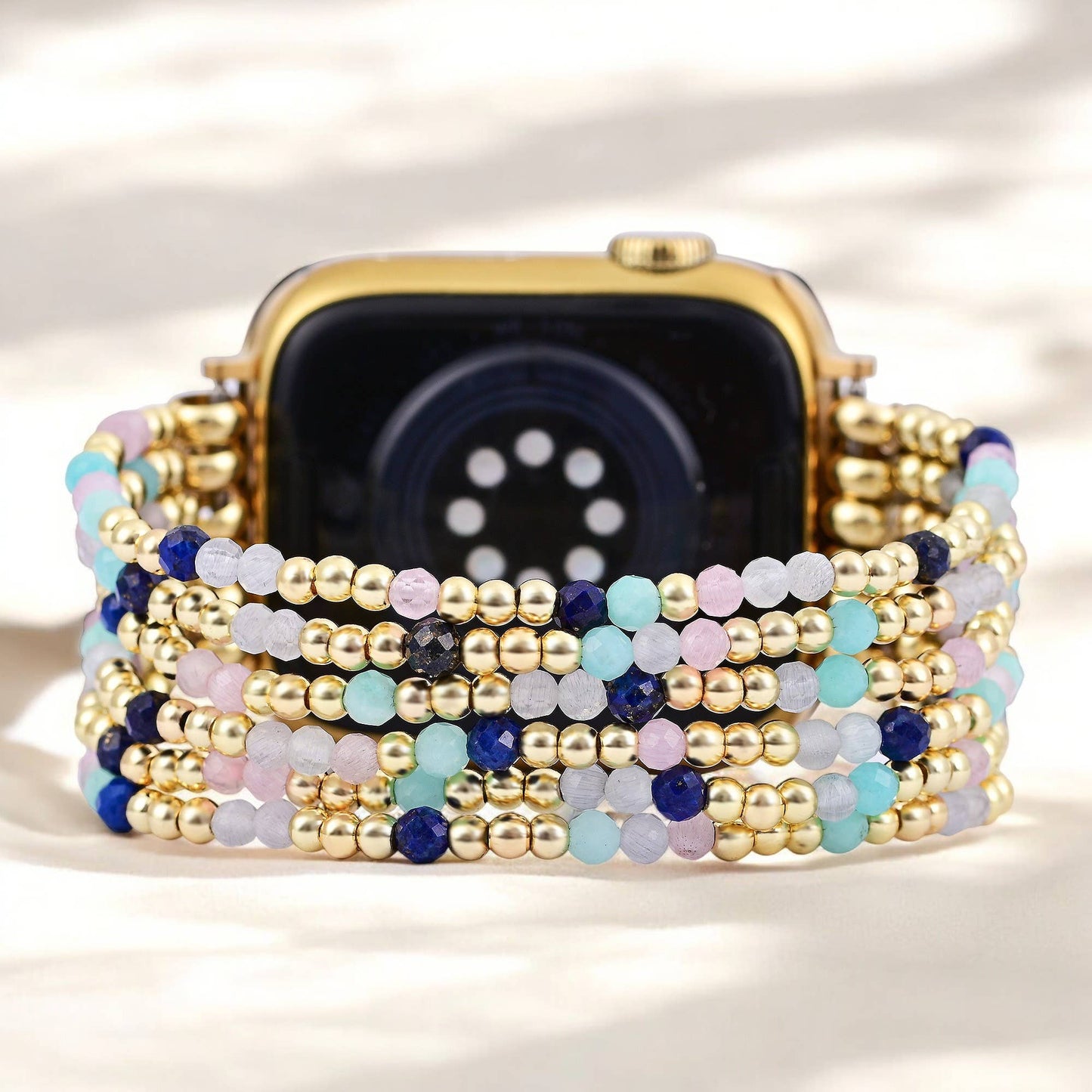 Jewel Lapis Amazonite Stretch Apple Watch Strap