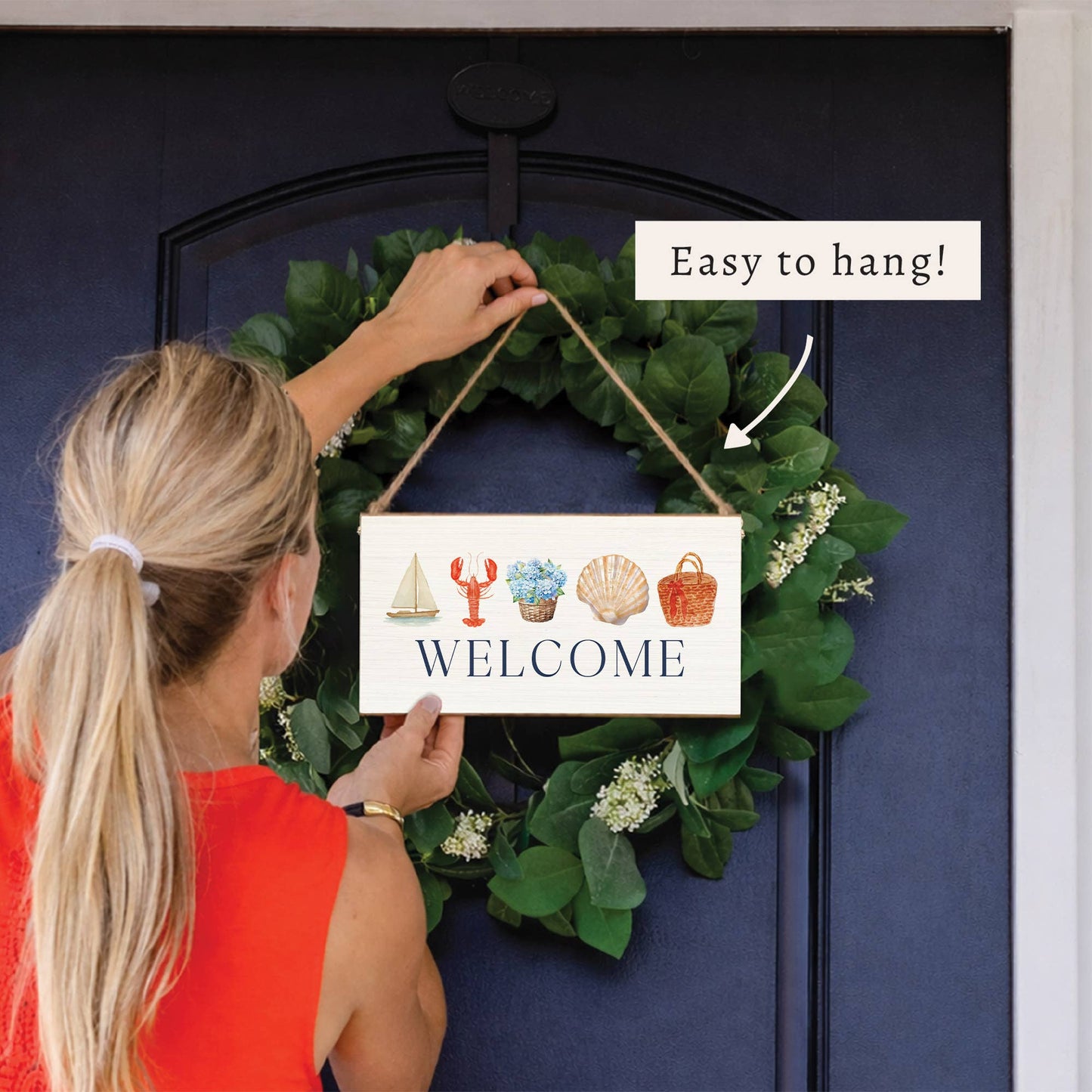 Coastal Icons Welcome Twine Sign