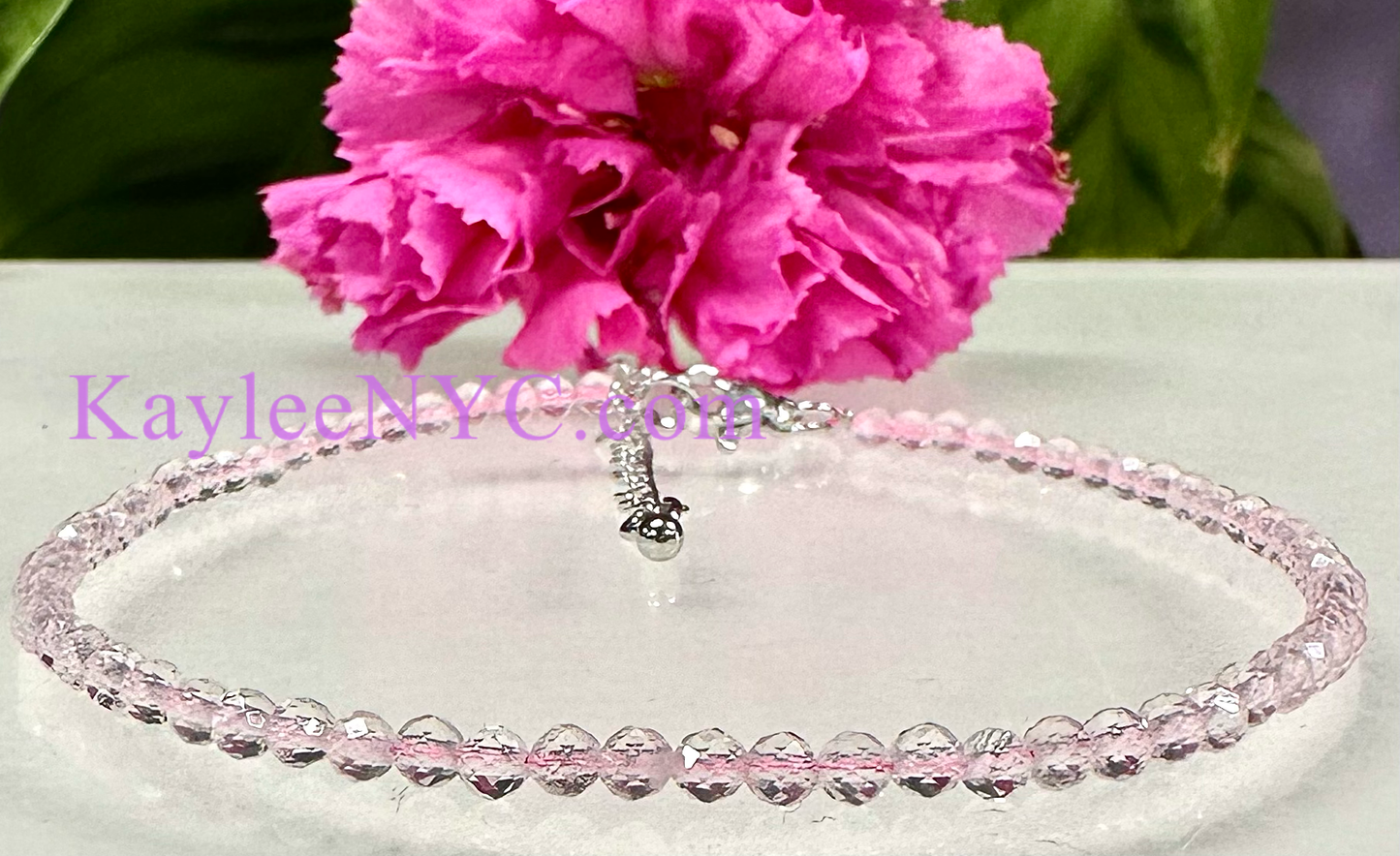 Rose Quartz Anklet Stainless Steel Findings