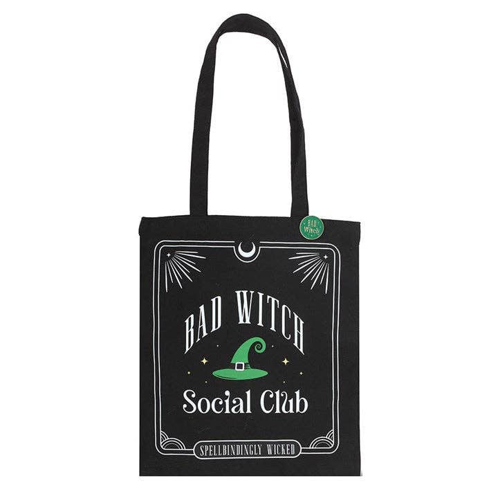 Bad Witch Social Club Tote Bag with Pin Badge