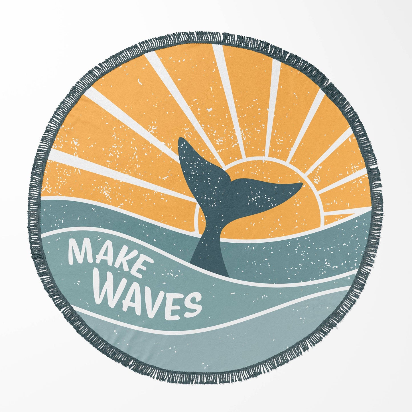 60" Round Beach Towels: Make Waves