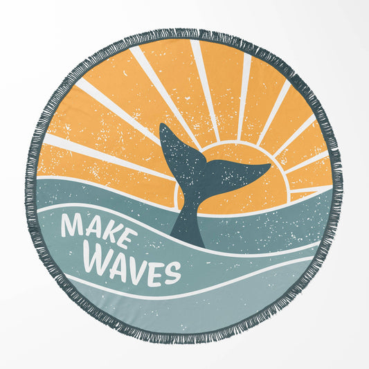 60" Round Beach Towels: Make Waves