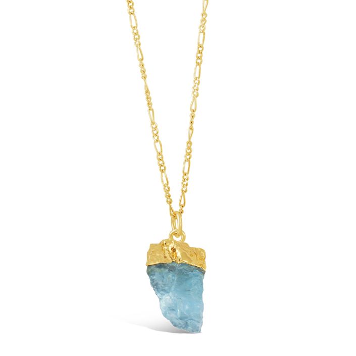 Glacier Gem Ice Necklace - Aquamarine - 14k Gold Vermeil