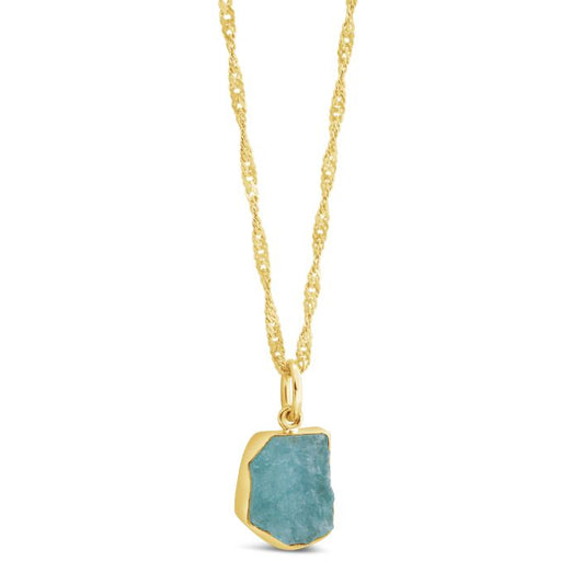 Dune Jewelry - Ice Bath Aquamarine Necklace by Camille Kostek -14k Gold Vermeil